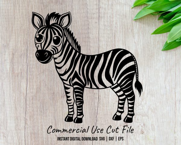 Cute Cartoon Zebra Illustration SVG Design Element