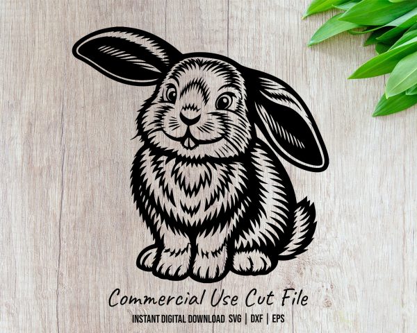 Cute Floppy Eared Bunny Rabbit SVG Design Element