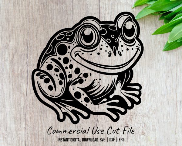 Detailed Smiling Frog Artwork SVG Design Element