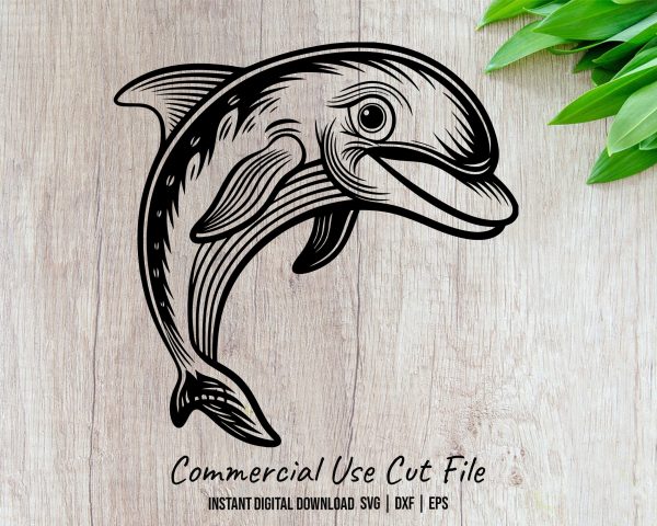 Playful Dolphin illustration SVG Design Element