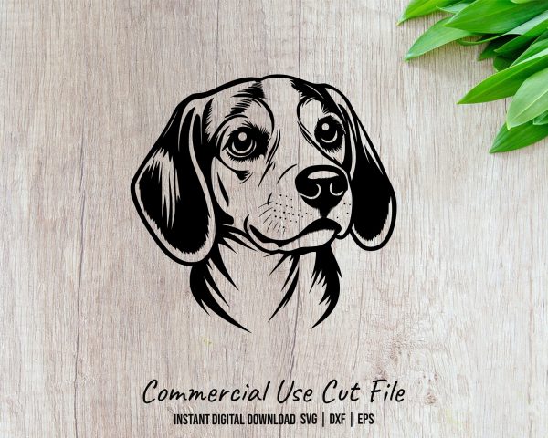 Adorable Dog Face Art Illustration SVG Design Element