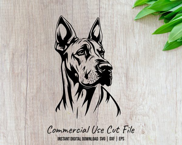 Detailed Great Dane Dog Profile SVG Design Element