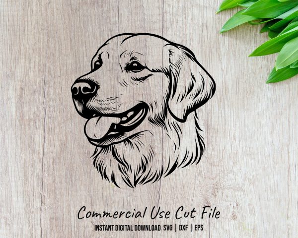 Detailed Dog Portrait Illustration SVG Design Element