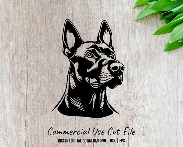 Detailed Dog Head Illustration SVG Design Element