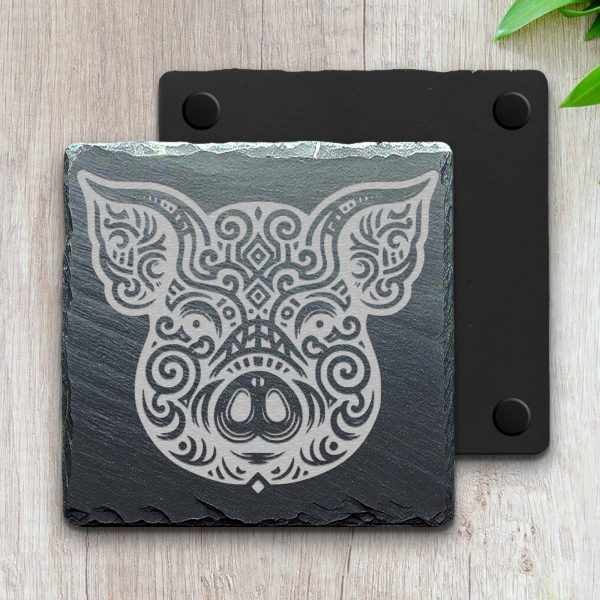 Ornamental Pig Head Artwork Laser SVG Design Element - Image 4