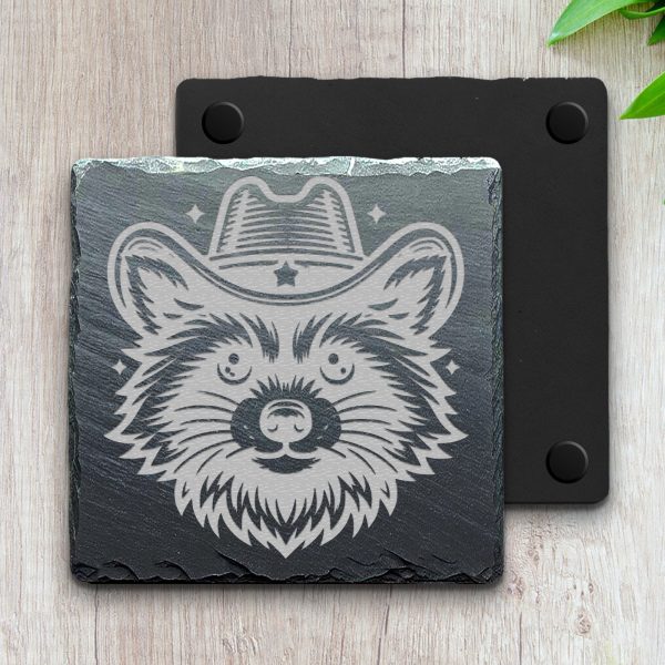 Raccoon Cowboy Hat Digital Art Laser SVG Design Element - Image 4