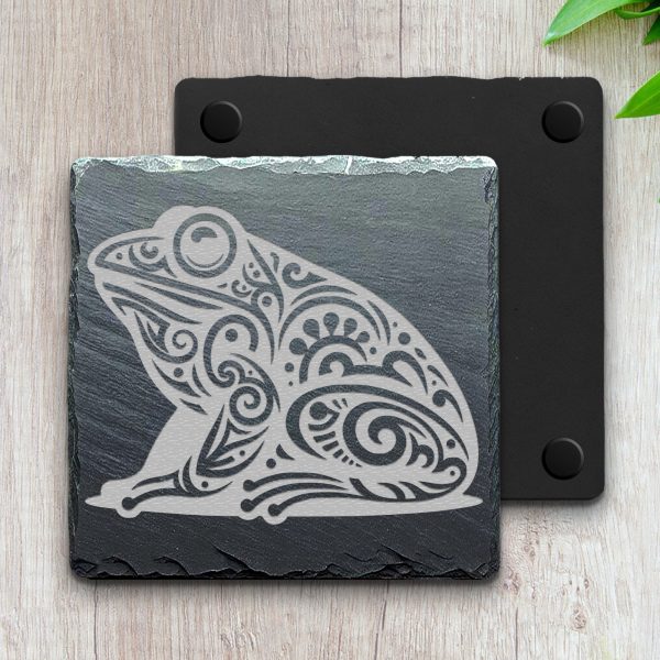 Tribal Frog Silhouette Pattern Laser SVG Design Element - Image 4