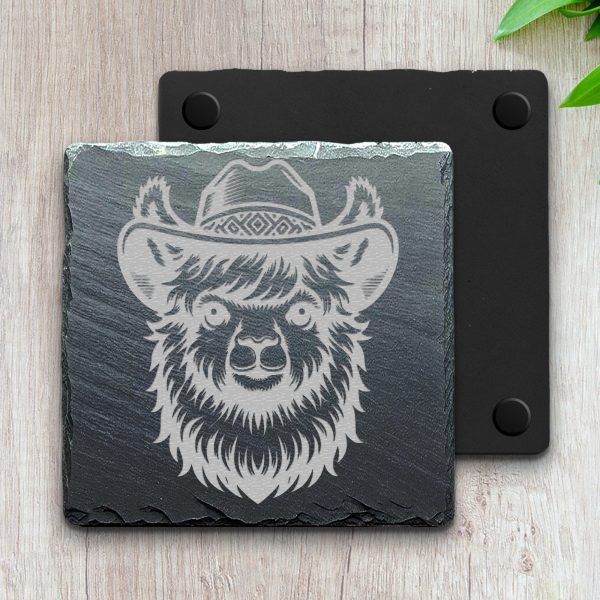 Cowboy Hat Alpaca Portrait Laser SVG Design Element - Image 4