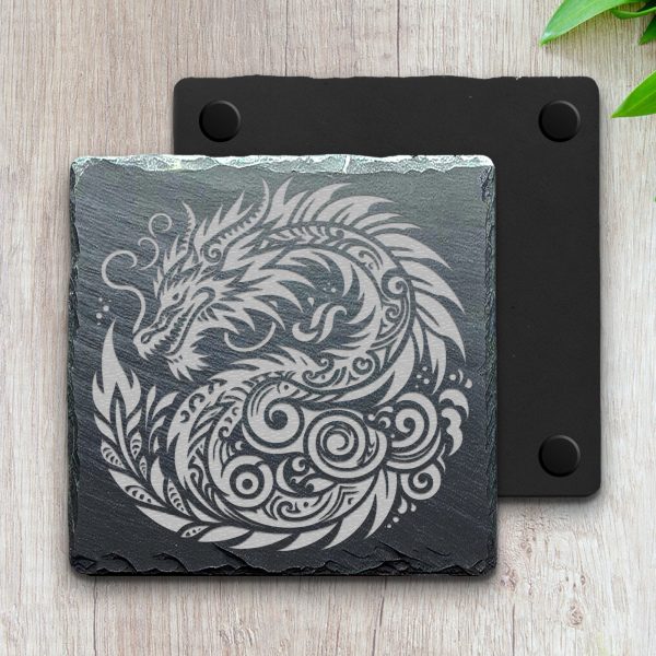 Powerful Circular Dragon Pattern Laser SVG Design Element - Image 4