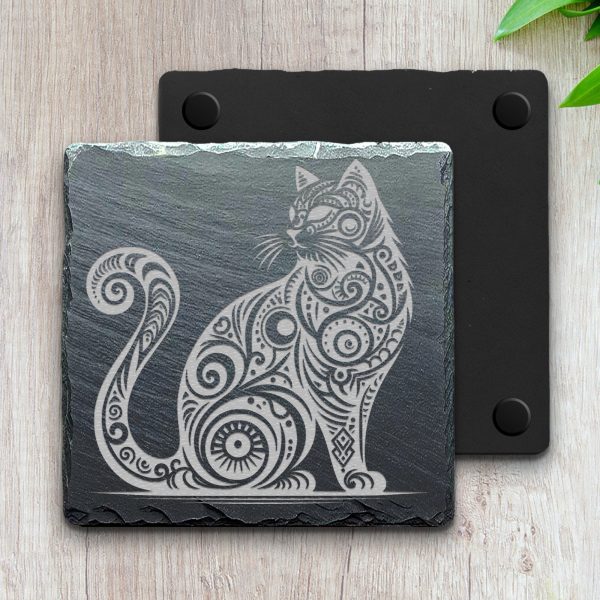 Majestic Cat with Tribal Patterns Laser SVG Design Element - Image 4