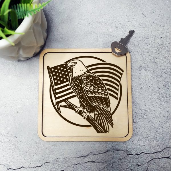 Bald Eagle With Flag SVG Design For Laser & Cutting Machines - Image 5