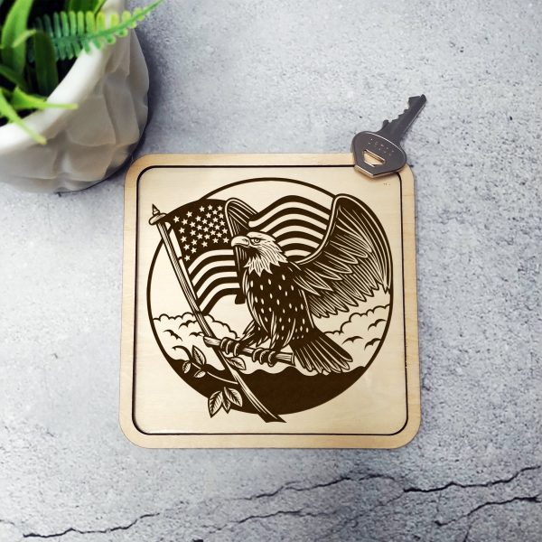 Patriotic Eagle With American Flag SVG Design For Laser & Cutting Machines - Image 5