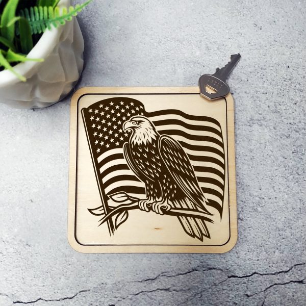 American Eagle with Flag SVG Design For Laser & Cutting Machines - Image 5