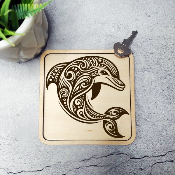 Ornate Tribal Dolphin Laser SVG Design Element - Image 2