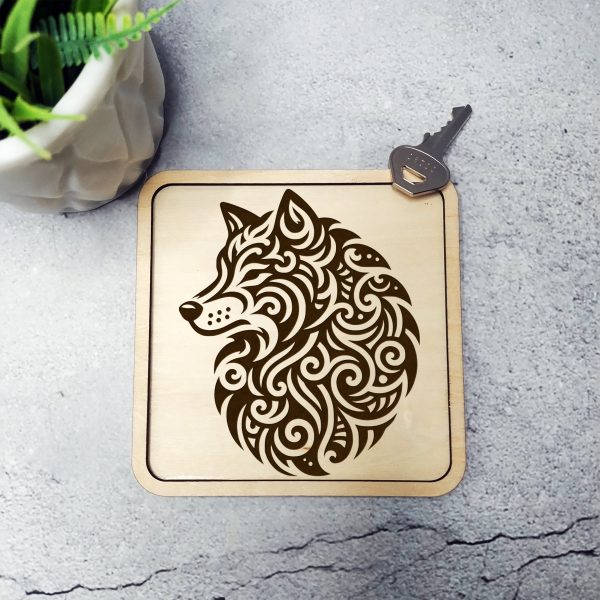 Elegant Wolf Head Silhouette Laser SVG Design Element - Image 2