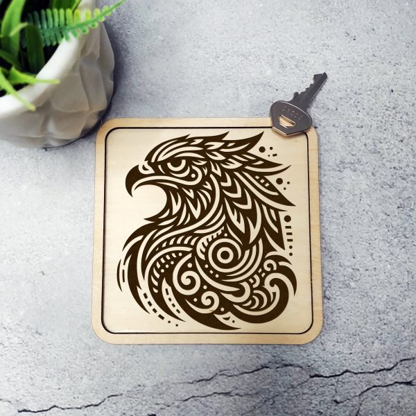 Detailed Eagle Head Tribal Pattern Laser SVG Design Element - Image 2