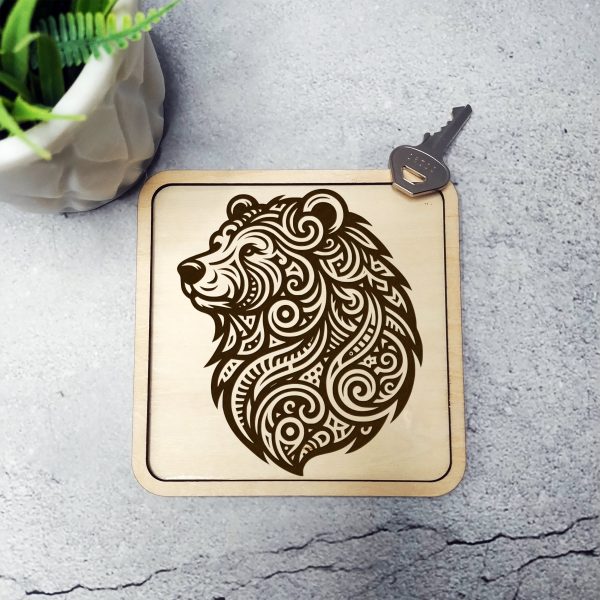 Majestic Bear Head Detailed Laser SVG Design Element - Image 2