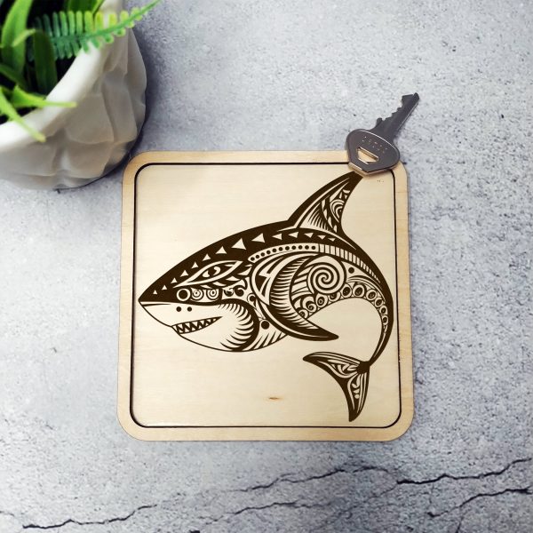 Detailed Tribal Shark Pattern Laser SVG Design - Image 2