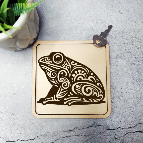 Tribal Frog Silhouette Pattern Laser SVG Design Element - Image 2