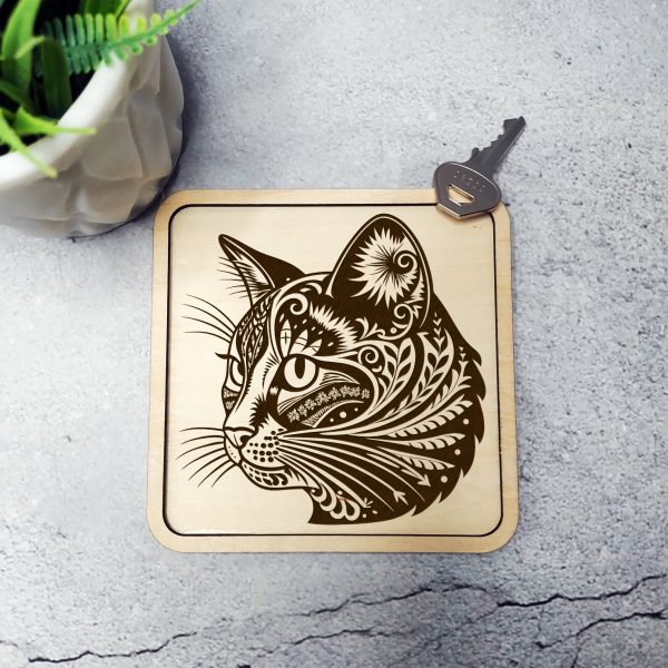 Intricate Cat Silhouette Artistic Laser SVG Design - Image 2