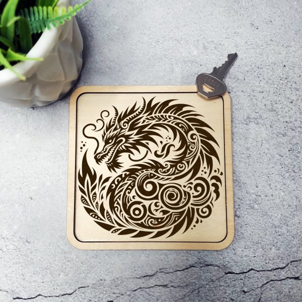 Powerful Circular Dragon Pattern Laser SVG Design Element - Image 2