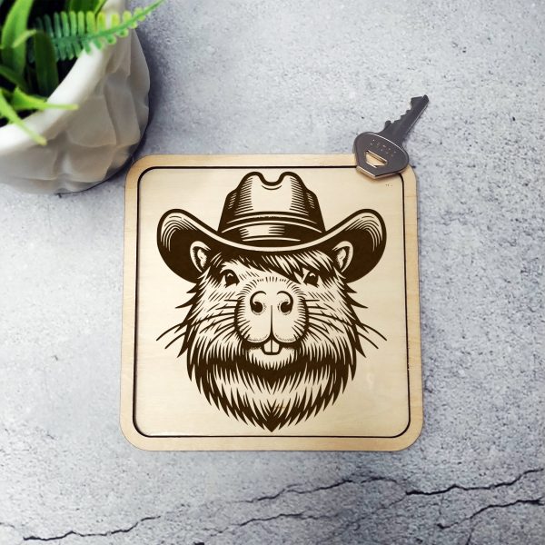 Adorable Cowboy Beaver Laser SVG Design Element - Image 2