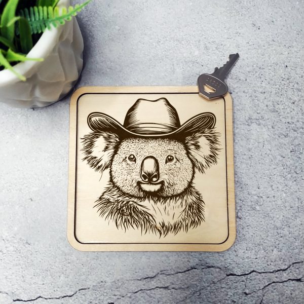 Realistic Koala Bear with Hat Laser SVG Design Element - Image 2