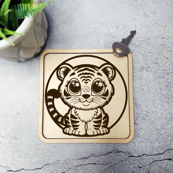 Adorable Kawaii Baby Tiger with Big Eyes SVG Design Element - Image 6