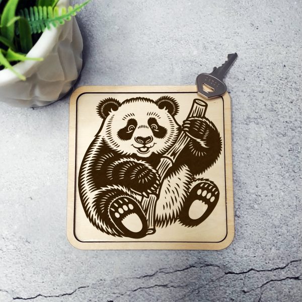 Cute Panda Bear Holding Bamboo SVG Design Element - Image 6