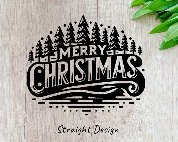 Merry Christmas Tree Forest Scene 20oz Laser Tumbler SVG Design - Image 2