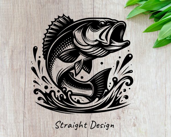 Jumping Fish Art for Skinny Tumbler Laser SVG File - Image 2