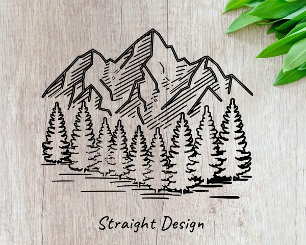 Majestic Mountain and Pines 20oz Skinny Tumbler Laser Engraving Design SVG - Image 2