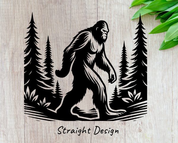 Bigfoot Walking in the Woods 20oz Skinny Tumbler Laser Engraved Design SVG - Image 2