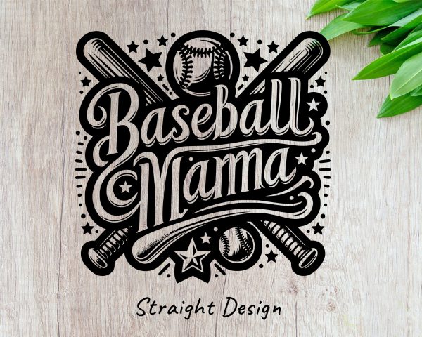 Baseball Mama Graphic 20oz Skinny Tumbler Laser Engraved SVG Design - Image 2