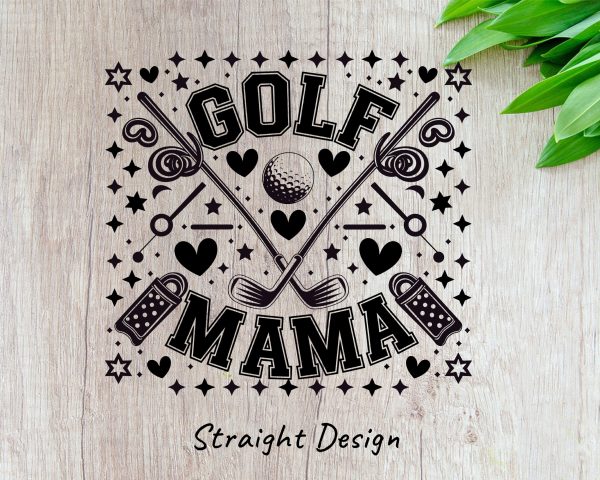 Golf Mama Theme with Hearts Stars Design 20oz Skinny Tumbler Laser Engraved SVG Design - Image 2