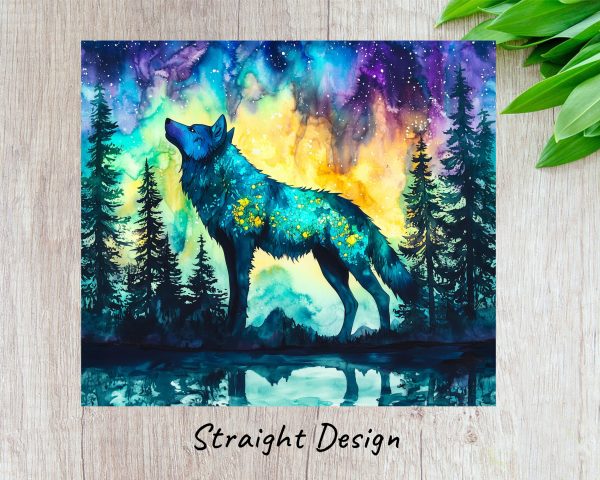 Enchanting Galaxy Wolf Forest Design 20oz Sublimation Tumbler Wrap - Image 3