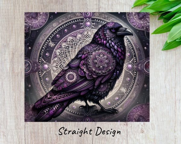 Mystical Raven Design 20oz Skinny Tumbler Sublimation Wrap PNG - Image 3