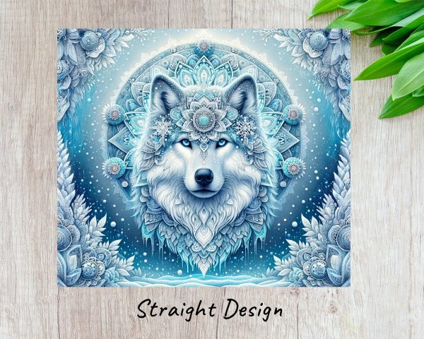 Majestic Winter Wolf Design 20oz Skinny Tumbler Sublimation Wrap PNG - Image 3