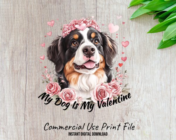 My Dog Is My Valentine Sublimation Design PNG - Image 2