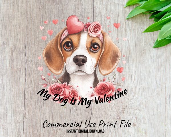 My Dog Is My Valentine Sublimation Design PNG - Image 2