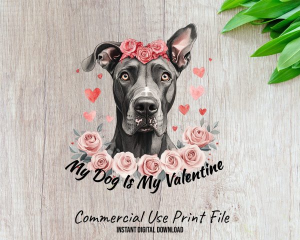 My Dog Is My Valentine Sublimation Design PNG - Image 2