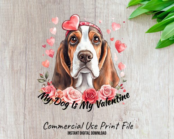 My Dog Is My Valentine Sublimation Design PNG - Image 2