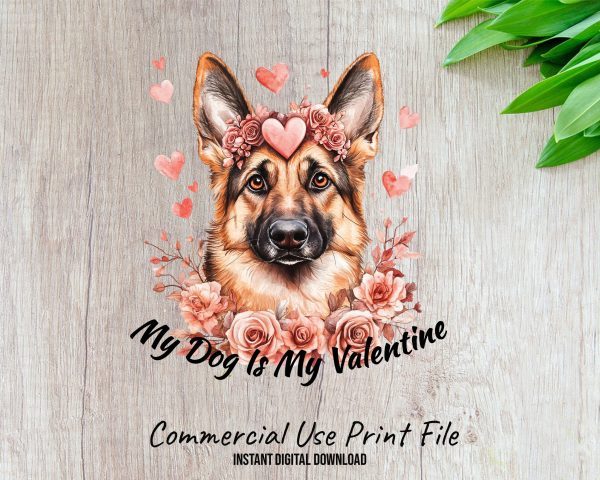 My Dog Is My Valentine Sublimation Design PNG - Image 2