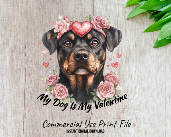 My Dog Is My Valentine Dog Lover Sublimation Design PNG - Image 2