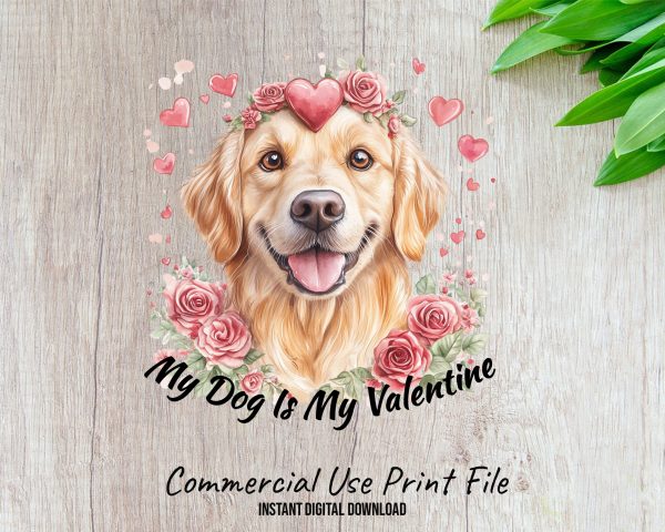 My Dog Is My Valentine Sublimation Design PNG - Image 2