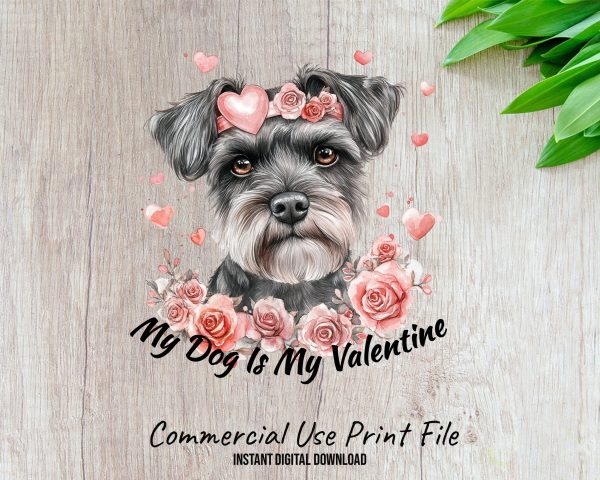 Adorable Dog Valentine Hearts Sublimation Design PNG - Image 2