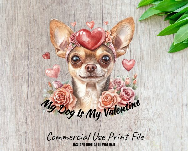 My Dog Is My Valentine Sublimation Design PNG - Image 2