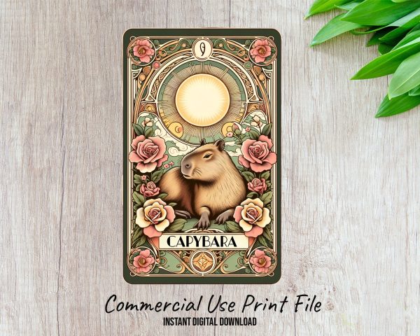 Capybara Art Nouveau Illustration 300 DPI Transparent PNG