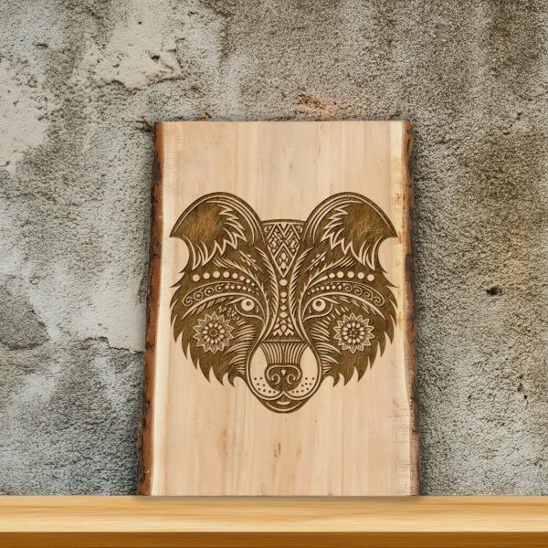 Intricate Wild Wolf Head Laser SVG Design - Image 4