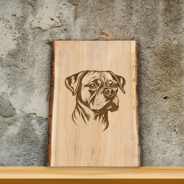 Realistic Boxer Dog Head with Detailed Lines SVG Design Element - Image 2